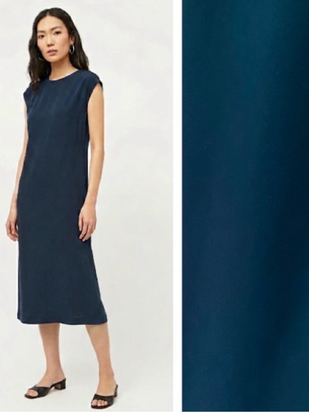 MM LAFLEUR Deep Teal Cap Sleeve Midi Dress Sleek Shift Career Office Wedding XS